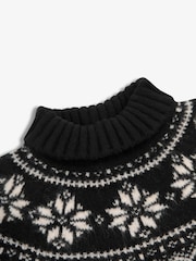 The Little Tailor Kids Snowflake Funnel Neck Chunky Christmas Jumper - Image 3 of 4