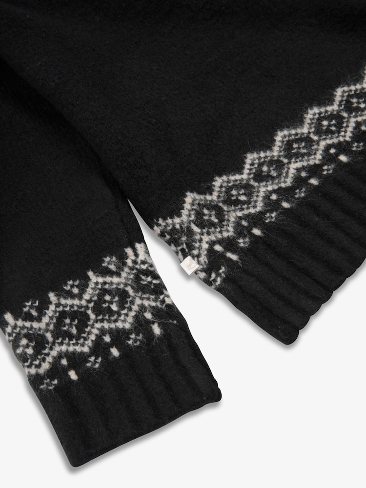 The Little Tailor Kids Snowflake Funnel Neck Chunky Christmas Jumper - Image 4 of 4