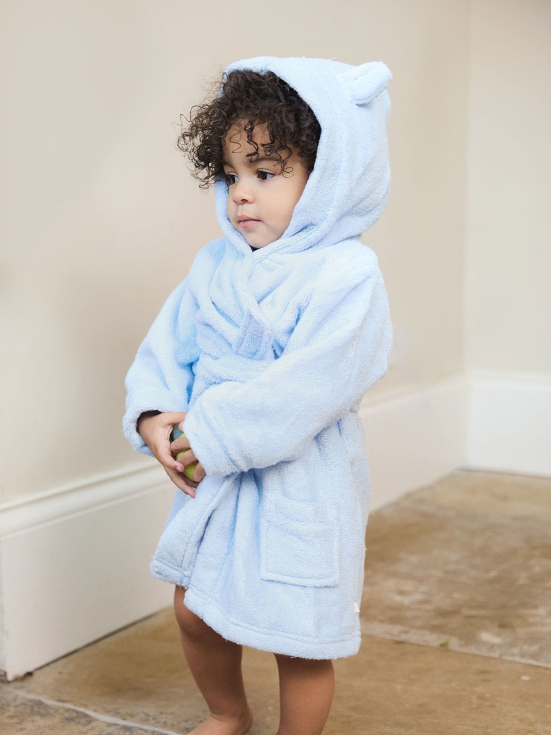 The Little Tailor White Towelling 100% Cotton Bath Robe view 1