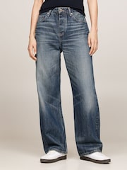 Tommy Hilfiger Blue Fit Straight Koa Mid Rise Loose Jeans - Image 1 of 5