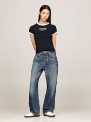 Tommy Hilfiger Blue Fit Straight Koa Mid Rise Loose Jeans - Image 2 of 5