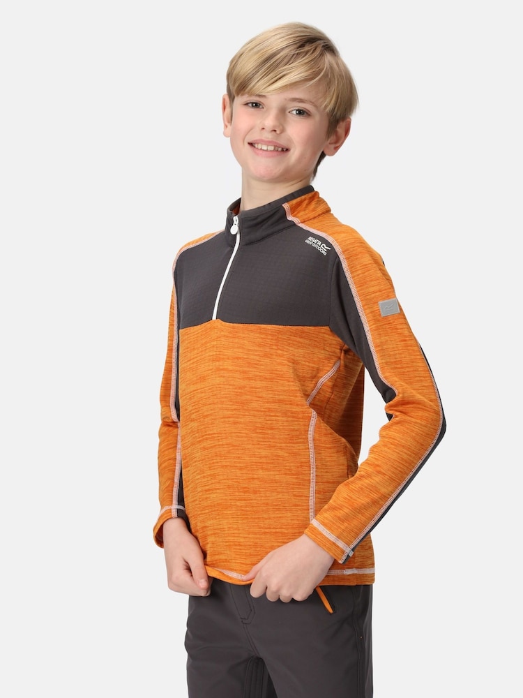 Regatta Orange Kids Hewley Recycled Fleece - Image 1 of 7 Regatta Orange Kids Hewley Recycled Fleece - Image 1 of 7