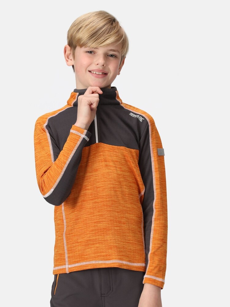 Regatta Orange Kids Hewley Recycled Fleece - Image 2 of 7 Regatta Orange Kids Hewley Recycled Fleece - Image 2 of 7