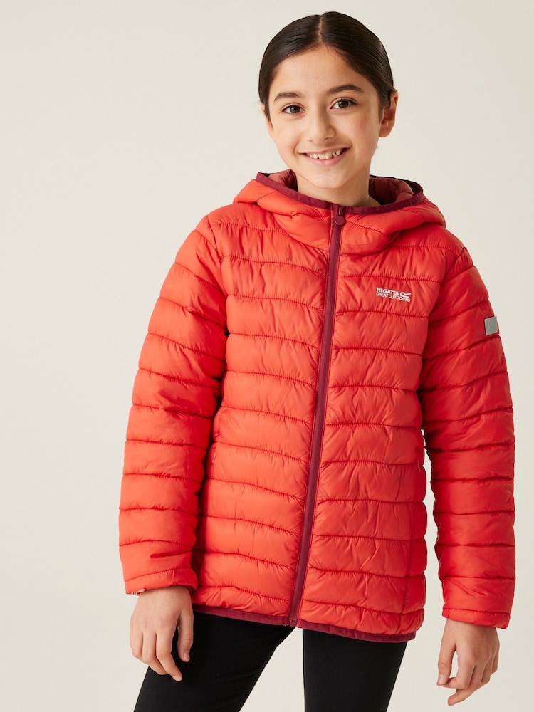 Regatta Red Kids Hooded Marizion Baffled Jacket - Image 1 of 7 Regatta Red Kids Hooded Marizion Baffled Jacket - Image 1 of 7