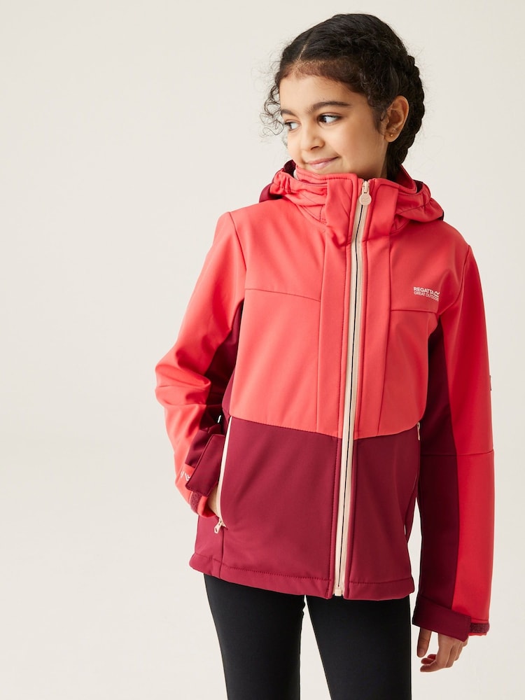 Regatta Red Kids Hayden Bury II Softshell Hooded Jacket - Image 1 of 8