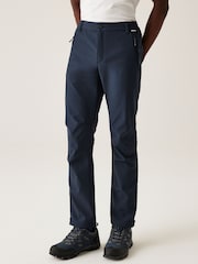 Regatta Blue Mens Geo II Softshell Walking Trousers - Image 1 of 6