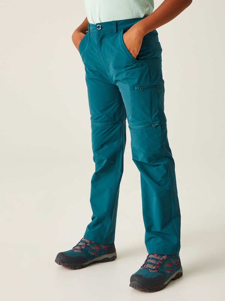 Regatta Blue Kids Highton Stretch Zip Off Walking Trousers - Image 1 of 9