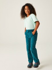 Regatta Blue Kids Highton Stretch Zip Off Walking Trousers - Image 3 of 9