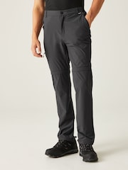 Regatta Grey Mens Travel Light Zip Off Packaway Trousers - Image 1 of 9