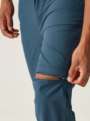 Regatta Blue Mens Travel Light Zip Off Packaway Trousers - Image 5 of 9