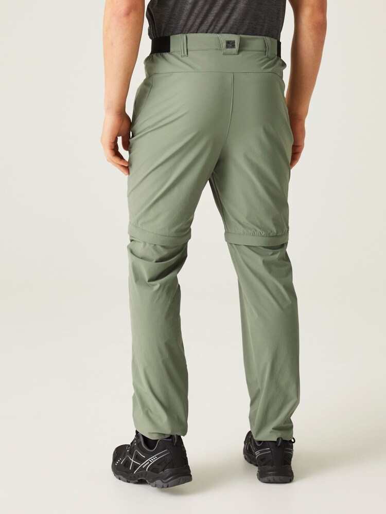 Regatta Green Mens Travel Light Zip Off Packaway Trousers - Image 2 of 9