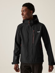 Regatta Black Mens Hewitts X Hooded Softshell Jacket - Image 1 of 8