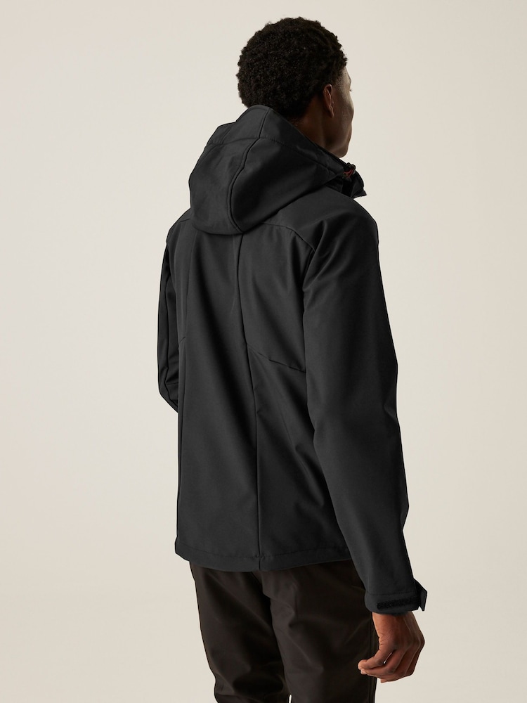 Regatta Black Mens Hewitts X Hooded Softshell Jacket - Image 2 of 8