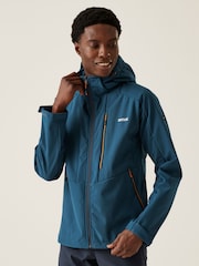 Regatta Blue Mens Hewitts X Hooded Softshell Jacket - Image 1 of 8