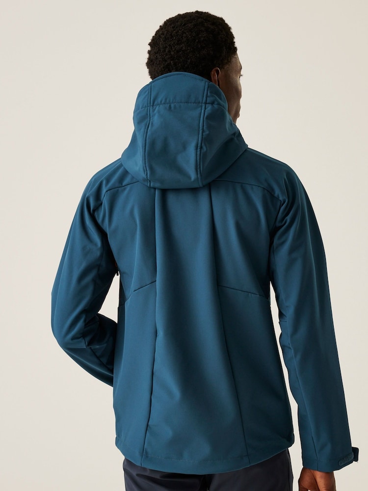 Regatta Blue Mens Hewitts X Hooded Softshell Jacket - Image 2 of 8