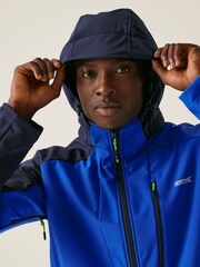 Regatta Blue Mens Hewitts X Hooded Softshell Jacket - Image 5 of 8