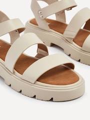 Linzi Cream Ramona Two Strap Flatform Sandals - Image 4 of 5
