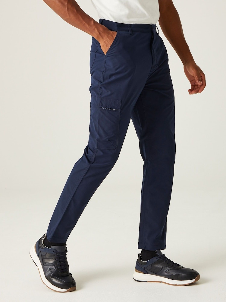 Regatta Blue Mens Dalry Multi Pocket Trousers - Image 1 of 6