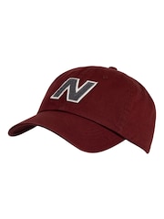 Rojo - Gorra de algodón 100 % con diseño de 6 paneles y broche trasero de New Balance - Imagen 1 de 3