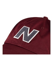 Rojo - Gorra de algodón 100 % con diseño de 6 paneles y broche trasero de New Balance - Imagen 3 de 3