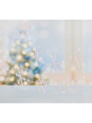 Premier Decorations Ltd Set of 10 Rainbow Colour Snowflake String Garland Lights - Image 1 of 1