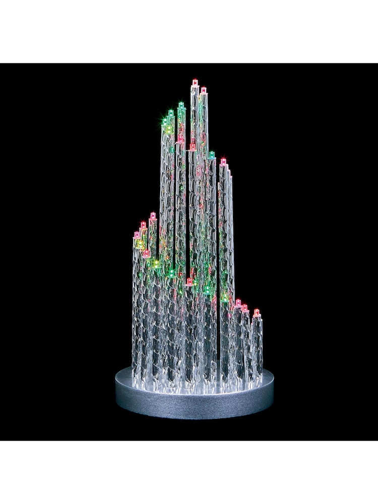 Premier Decorations Ltd Rainbow 32cm Spiral Colour Changing Lit Metallic Christmas Candlebridge - Image 1 of 1 Premier Decorations Ltd Rainbow 32cm Spiral Colour Changing Lit Metallic Christmas Candlebridge - Image 1 of 1