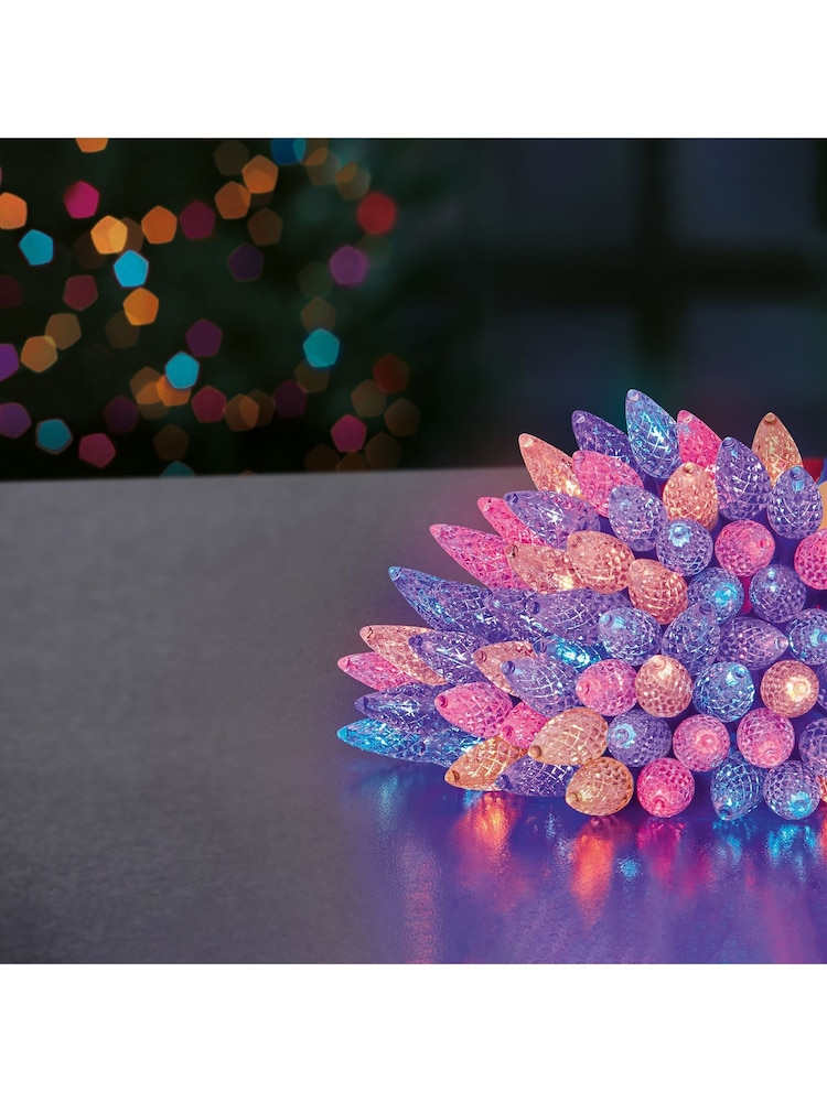Premier Decorations Ltd 300 Christmas Pine Cone Shape Rainbow LED String Lights - Image 3 of 3