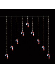 Premier Decorations Ltd 12x12M Infinity Christmas Candy Cane Curtain Lights - Image 1 of 1