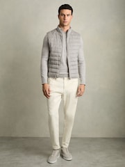 Reiss Grey Field Brushed Jersey Quilted Gilet - Image 3 of 6