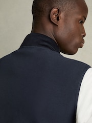 Reiss Navy Field Brushed Jersey Quilted Gilet - Image 5 of 6