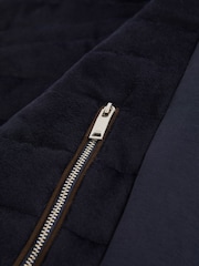 Reiss Navy Field Brushed Jersey Quilted Gilet - Image 6 of 6