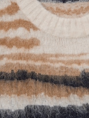 Reiss Cream/Camel Emily Striped Crew-Neck Jumper With Mohair - Image 6 of 6