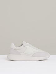Reiss White Emmett Leather Suede Running Trainers - Image 1 of 5