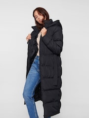 Threadbare Black Longline Puffer Jacket - Image 3 of 4