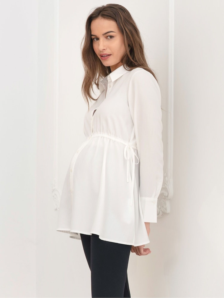Seraphine Maternity Tailored White Shirt - Image 1 of 5