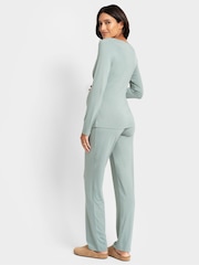 Seraphine Green Maternity Bamboo Pyjamas Set - Image 3 of 5