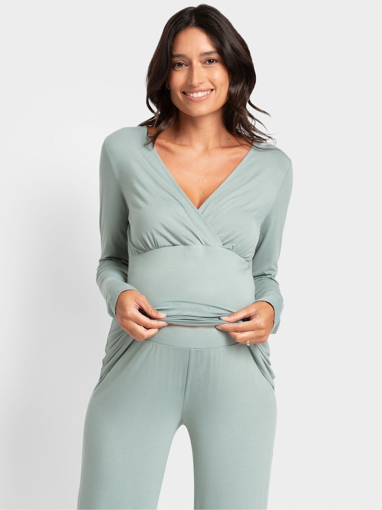 Seraphine Green Maternity Bamboo Pyjamas Set - Image 5 of 5 Seraphine Green Maternity Bamboo Pyjamas Set - Image 5 of 5