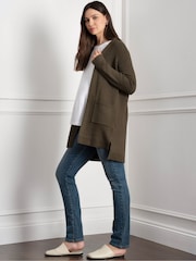 Seraphine zelena Materinstvo Knit Tabbard Stranska pletena jopa - Slika 3 iz 6