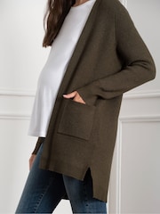 Seraphine zelena Materinstvo Knit Tabbard Stranska pletena jopa - Slika 4 iz 6