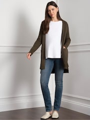 Seraphine zelena Materinstvo Knit Tabbard Stranska pletena jopa - Slika 5 iz 6