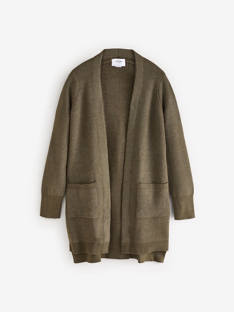 Seraphine zelena Materinstvo Knit Tabbard Stranska pletena jopa - Slika 6 iz 6