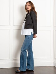 Seraphine Maternity Cropped Tweed Black Jacket - Image 2 of 5