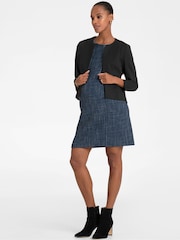 Seraphine Maternity Cropped Peplum Ponte Roma Black Jacket - Image 4 of 7