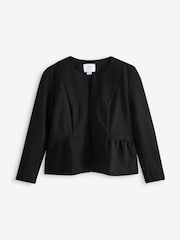 Seraphine Maternity Cropped Peplum Ponte Roma Black Jacket - Image 7 of 7