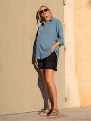 Seraphine Maternity Blue Denim 100% Cotton Shirt - Image 2 of 5