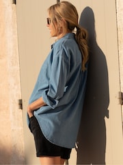 Seraphine Maternity Blue Denim 100% Cotton Shirt - Image 5 of 5