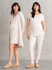 Seraphine Cream Maternity Sleep Set 4 Piece - Image 1 of 13
