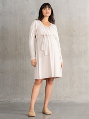 Seraphine Cream Maternity Sleep Set 4 Piece - Image 10 of 13