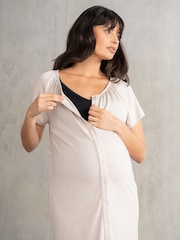 Seraphine Cream Maternity Sleep Set 4 Piece - Image 8 of 13