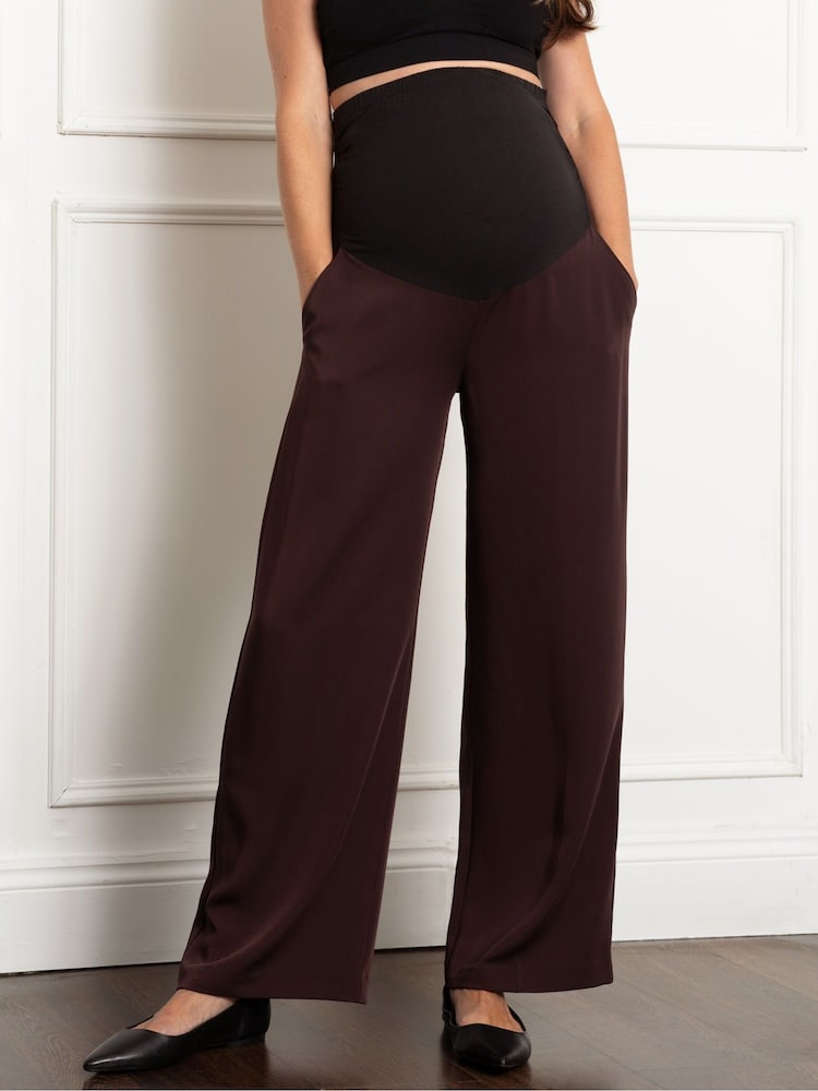Seraphine Maternity Wide Leg Brown Trousers - Image 5 of 5